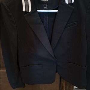 Banana Republic Black Blazer with Striped Collar